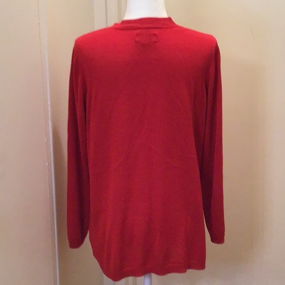 AVENUE RED CARDIGAN LONG SLEEVES SWEATER TOP SZ 14/16 - Picture 2 of 10